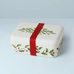 Lenox Holiday Bamboo Bento Lunch Box, 0.95