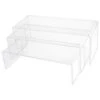 3 Pack Large Clear Acrylic Riser Set, Acrylic Display Risers Shelf Showcase Fixtures For Jewelry Display Stand, 5mm Thickness (3 Sizes A)