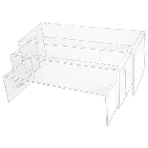 3 Pack Large Clear Acrylic Riser Set, Acrylic Display Risers Shelf Showcase Fixtures For Jewelry Display Stand, 5mm Thickness (3 Sizes A) 1 3 Pack Large Clear Acrylic Riser Set, Acrylic Display Risers Shelf Showcase Fixtures For Jewelry Display Stand, 5mm Thickness (3 Sizes A)