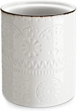 Kitchen Utensil Holder, 7.2”Extra Large Farmhouse Utensil Holders For Countertop, White Ceramic Utensil Crock, Anti Slip & Scratch Cork Bottom, Utensil Holder For Kitchen Counter -Peugeot Shop 31nlykfTuPL. AC