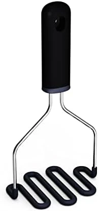Non-Scratch Potato Masher, Heavy Duty 18/8 Stainless Steel Wrapped In Premium Silicone, Soft Touch Handle, Versatile Masher Hand Tool & Potato Smasher, Gift For Christmas-Black 5 Non-Scratch Potato Masher, Heavy Duty 18/8 Stainless Steel Wrapped In Premium Silicone, Soft Touch Handle, Versatile Masher Hand Tool & Potato Smasher, Gift For Christmas-Black - Image 5