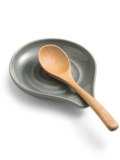 Spoon Rest For Kitchen Countertop Porcelain Spoon Holder For Stove Top Large Holder For Spatula, Spoons Or Tongs, Framhouse Decor, Mothers Day Gifts, Gray