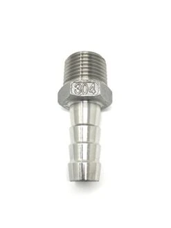 ONCORD 304 Stainless Steel 1/2" Barb Hose To 1/2" NPT Home Brew Fitting. 2 Pack