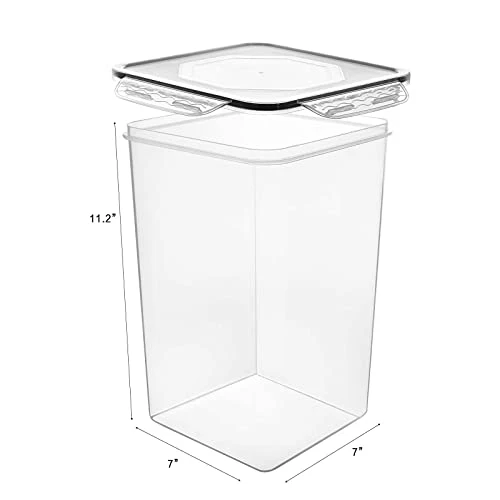 Extra Large 7qt / 6.5L/220oz Tall Food Storage Containers, WIDE & DEEP, 4-Piece BPA Free Plastic Airtight Kitchen Pantry Storage Containers For Flour, Sugar, With 4 Measuring Cups,20 Labels 2 Extra Large 7qt / 6.5L/220oz Tall Food Storage Containers, WIDE & DEEP, 4-Piece BPA Free Plastic Airtight Kitchen Pantry Storage Containers For Flour, Sugar, With 4 Measuring Cups,20 Labels - Image 2
