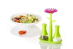 Flower Power Of Salt And Pepper Mills Green Plastic 10 X 4 X 12 Cm -Peugeot Shop 31ornSujqeL