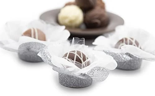 Handmade Paper Truffle Wrappers, Truffle Liners, Truffle Cups For Baby Shower Bridal Shower Birthday Party Wedding - Pack Of 24 (Peony Dusty Rose) 11 Handmade Paper Truffle Wrappers, Truffle Liners, Truffle Cups For Baby Shower Bridal Shower Birthday Party Wedding - Pack Of 24 (Peony Dusty Rose) - Image 11