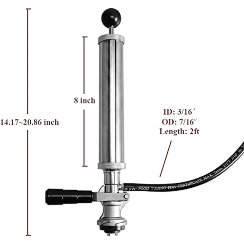 LUCKEG Beer Party Pump With Picnic Tap 8 Inch US Sankey D System Beer Keg Tap With Lever Handle For American Beer Brewing Equipment System 2 LUCKEG Beer Party Pump With Picnic Tap 8 Inch US Sankey D System Beer Keg Tap With Lever Handle For American Beer Brewing Equipment System - Image 2