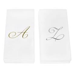 Isposable Hand Towels For Bathroom - Guest Bathroom Essentials -Bathroom Paper Towels - Monogrammed Disposable Napkins - Wedding Napkins In Paper Towel Tray (Silver, M) -Peugeot Shop 31pml0BHUES