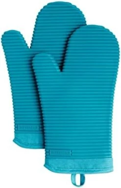 KitchenAid Ribbed Soft Silicone Oven Mitt Set, 7"x13", Milkshake 2 Count -Peugeot Shop 31ptgZNVxjL. AC