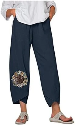 Kingspinner Capri Pants For Women Plus Size Capri Baggy Pants Casual Linen Long Pants Women Palazzo Lounge Pants -Peugeot Shop 31pwxuVpAOS. AC