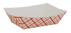 0409 #50 Southland Paperboard Food Tray, 1/2 Lb Capacity, Red Check (Case Of 1000)