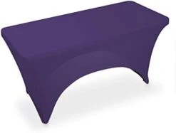 - 4' Fitted Stretch Tablecloth For 48" X 24" Rectangular Table - Wedding/Banquet/Trade Show - Spandex Cloth Fabric Cover - Black -Peugeot Shop 31qI6yjGwL. AC
