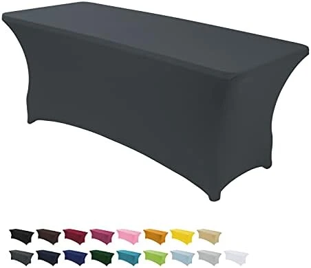 6Ft Table Cover Table Cloths For Parties Spandex Party Patio Fitted Table Covers For 6 Foot Tables Rectangle Tablecloths In Bulk For Wedding(Black) 13 6Ft Table Cover Table Cloths For Parties Spandex Party Patio Fitted Table Covers For 6 Foot Tables Rectangle Tablecloths In Bulk For Wedding(Black) - Image 13