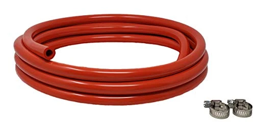 Red 5/16-Inch ID, 9/16-Inch OD Food Grade Vinyl Tubing, 10 FT CO2 Gas Line With 2 Hose Clamps, For Homebrewing, Kegerator, Draft Systems, Beer Air Hose, 1/4" Wall Thickness - Made In USA 1 Red 5/16-Inch ID, 9/16-Inch OD Food Grade Vinyl Tubing, 10 FT CO2 Gas Line With 2 Hose Clamps, For Homebrewing, Kegerator, Draft Systems, Beer Air Hose, 1/4" Wall Thickness - Made In USA