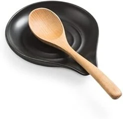 Spoon Rest For Kitchen Countertop Porcelain Spoon Holder For Stove Top Large Holder For Spatula, Spoons Or Tongs, Framhouse Decor, Mothers Day Gifts, Gray -Peugeot Shop 31qo8TWialL. AC