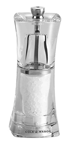 Cole & Mason 5011268900211 "Crystal Salt Mill, 125mm, Transparent
