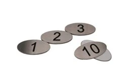 304 Stainless Steel Engraved Oval Table Black Numbers (1-20) Pubs Restaurants Clubs - 1 To 20