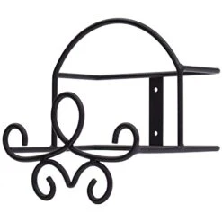 MyGift Wall Mounted Black Metal Wire Collectible Plate Display Holder, 2 Tiered Scrollwork Design Wall Rack For Round Plates Up To 10 Inches -Peugeot Shop 31rF0nQOl4L