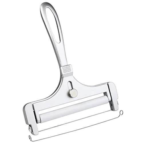 Stainless Steel Wire Cheese Slicer, Adjustable Thickness Cheese Cutter For Soft, Semi-Hard Cheeses Kitchen Cooking Tool 1 Stainless Steel Wire Cheese Slicer, Adjustable Thickness Cheese Cutter For Soft, Semi-Hard Cheeses Kitchen Cooking Tool