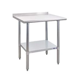 Stainless Steel Prep Table NSF Commercial Work Table With Backsplash And Undershelf For Kitchen Restaurant 24×30 Inch