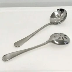 2-Pack Soup Slotted Serving Spoon 7.7-inch Stainless Steel Colander Spoon For Buffet, Dinner, Restaurants, Kichen (Slotted Spoon) -Peugeot Shop 31rhPofySFL