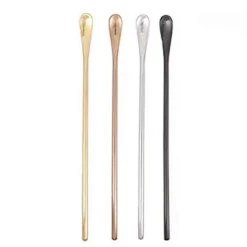 　Coffee Stir Sticks - Stainless Steel Swizzle Stirrer Sticks, Cocktail Spoons Tea Spoons With Long Handle With 4 Colors