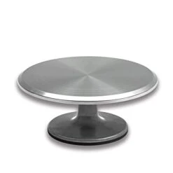12" Revolving Cake Decorating Turntable Stand - Professional Aluminum & Non-Slip