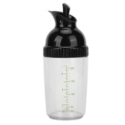 Salad Dressing Shaker, 200ml Kitchen Leakproof Sealed Dressing Bottle For Soy Sauce Vinaigrette Salad(black)