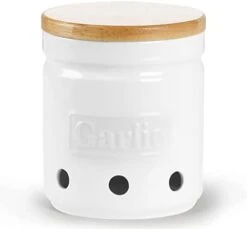 Porcelain Garlic Keeper With Lid, Ceramic Garlic Saver 4.3-Inch (White) 13 Porcelain Garlic Keeper With Lid, Ceramic Garlic Saver 4.3-Inch (White) -Peugeot Shop 31sHSS EbDL. AC