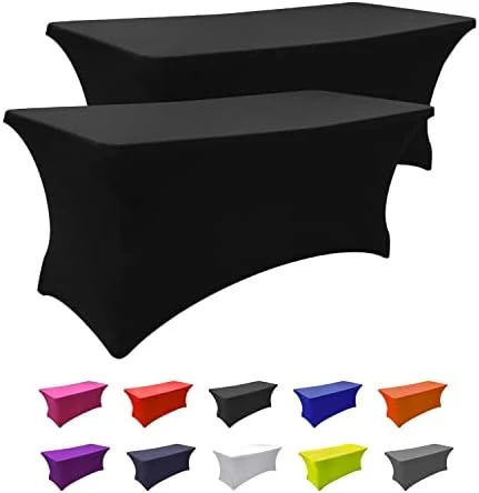 - 2Pack, 6FT Spandex Table Cover Fitted Rectangular Tablecloth Stretchable Fabric Lycra Tablecloth 6 Ft Wrinkle-Free For Party Dj Tradeshows Banquet Weddings Cocktail, 2 Pcs 9 - 2Pack, 6FT Spandex Table Cover Fitted Rectangular Tablecloth Stretchable Fabric Lycra Tablecloth 6 Ft Wrinkle-Free For Party Dj Tradeshows Banquet Weddings Cocktail, 2 Pcs - Image 9