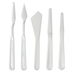 Moulded Plastic Palette Knife Set - 5pcs,White