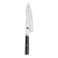 MIYABI Iyabi Kaizen Hollow Edge Rocking Santoku Knife, 7-inch, Multi