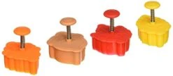 R&M International 0 Leaves 2" Pastry/Cookie/Fondant Stampers, Leaves And Acorn, 4-Piece Set