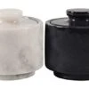 Arblous Krafts Stylish Marble White And Black 3.5 Oz Salt Cellar, Trinket Box And Condiment Pots 3" X 3" Kitchen Décor Salt Pepper Bowls Salt Container, Pinch Pots Tea Containers