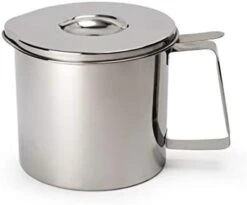 Ss Steel Fryer’s Friend Pot Can, 4 Cup | For Cooking Oil, Fats, Olive Oils, Coconut Oil & More | Includes Mesh Strainer | Grease Storage | Dishwasher Safe -Peugeot Shop 31tT9ZTpVML. AC