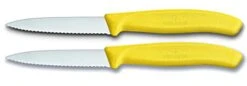 Victorinox 8 Cm Pointed Tip/Serrated Edge Blister Packed Paring Knife, Pack Of 2, Yellow