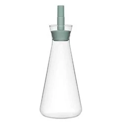 BergHOFF LEO Borosilicate Glass Oil Dispense 550ml/18oz, 10" Ergonomically Design Air-tight Drip-free Spout Heat-resistant Glass Controlled Pouring