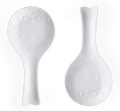 Owl Ceramic Spoon Rest Set, Large Spoon Holder For Kitchen, Drip Catcher For Ladle, Spatula, Tongs, Cooking Accessories, Set Of 2 (Pink) -Peugeot Shop 31tsUCkk7tL. AC