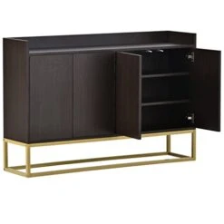 MJWDP Sideboard Buffet Adjustable Shelf Metal Legs With Large Storage Space For Dining Room, Entryway.