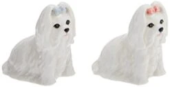 Gifts Ceramic Maltese Salt And Pepper Set, 2-7/8-Inch