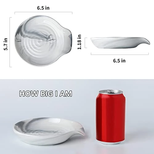 Large Spoon Rest For Stove Top : Spoon Holder For Kitchen Counter - Coffee Spoon Rest Ceramic - White Marble Utensil Rest For Ladle, Tongs - Cooking Spatula Holder For Countertop (5.7 Inch) 1 Large Spoon Rest For Stove Top : Spoon Holder For Kitchen Counter - Coffee Spoon Rest Ceramic - White Marble Utensil Rest For Ladle, Tongs - Cooking Spatula Holder For Countertop (5.7 Inch)