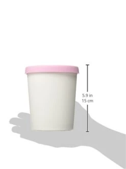 Stackable Sweet Treat Ice Cream Tub Food Tight-Fitting Silicone Lid Freezer Storage Container For Sorbet & Gelato, BPA-Free & Dishwasher-Safe, 1-Quart, Pink -Peugeot Shop 31urldCCmsL