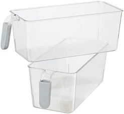 Storage Bin With Handles - Deep (9.75" X 9" X 6") - Ideal For Kitchen Organization, Pantry Storage, Fridge Organizing, Clear -Peugeot Shop 31uy8NA5eWS. AC