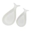 Fish Spoon Rest Ceramic For Kitchen Set Of 2, White