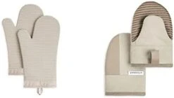 KitchenAid Ribbed Soft Silicone Oven Mitt Set, 7"x13", Milkshake 2 Count -Peugeot Shop 31v7qiaEcOL. AC