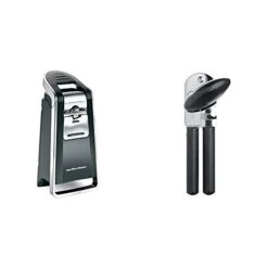 Hamilton Beach Smooth Touch Electric Automatic Can Opener With Easy Push Down Lever, Use With All Standard-Size And Pop-Top Lids & OXO Good Grips Soft-Handled Can Opener,Black,None
