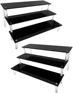 Crylic Riser Display Stand Shelf Clear 3 Tier Display Shelves Compatible With F-Pops Figures Cupcake Stand Food Dessert Holder Collections Cosmetic Perfume Organizer Product Tabletop Use (9"X 8"X 6") -Peugeot Shop 31vgnZ8NpCL. AC