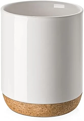 DOWAN Utensil Holder For Kitchen Counter, 7.5 Inches White Cooking Utensil Holder With Thicken Recycled Wooden Cork Mat, DIY Gifts For Moms And Grandma, Kitchen Decor, 7 DOWAN Utensil Holder For Kitchen Counter, 7.5 Inches White Cooking Utensil Holder With Thicken Recycled Wooden Cork Mat, DIY Gifts For Moms And Grandma, Kitchen Decor, - Image 7