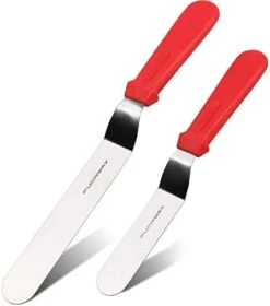 Angled Icing Spatula, Stainless Steel Offset Spatula, Cake Spatula Set Of 2 Red 6" & 8" 19 Angled Icing Spatula, Stainless Steel Offset Spatula, Cake Spatula Set Of 2 Red 6" & 8" -Peugeot Shop 31x2P3CyJaL. AC