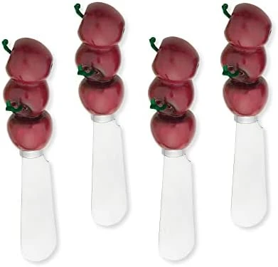 Cheese And Butter Spreader Knives 4-Piece Hand Painted Resin Handle With Stainless Steel Blade Multipurpose Cheese Spreader Set (Blueberry) 8 Cheese And Butter Spreader Knives 4-Piece Hand Painted Resin Handle With Stainless Steel Blade Multipurpose Cheese Spreader Set (Blueberry) - Image 8